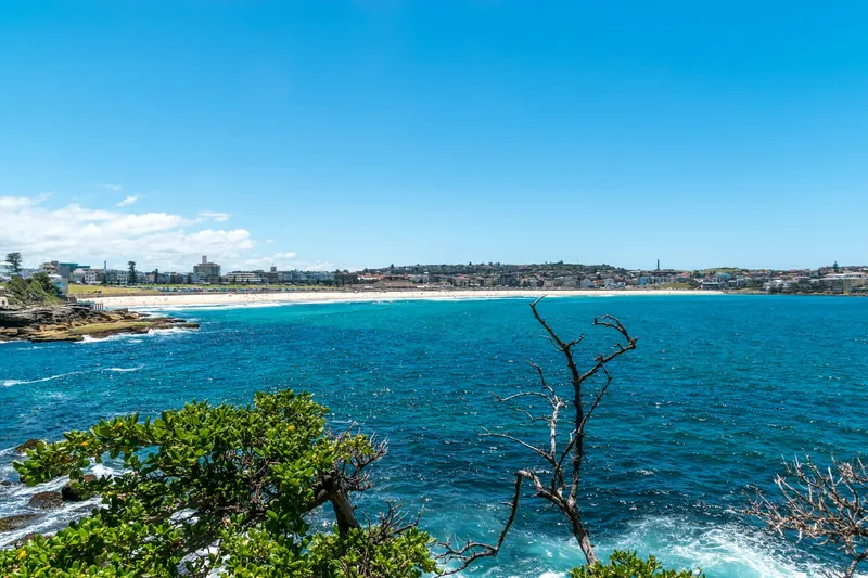 Bondi Beach seen from the start of the coastal walk