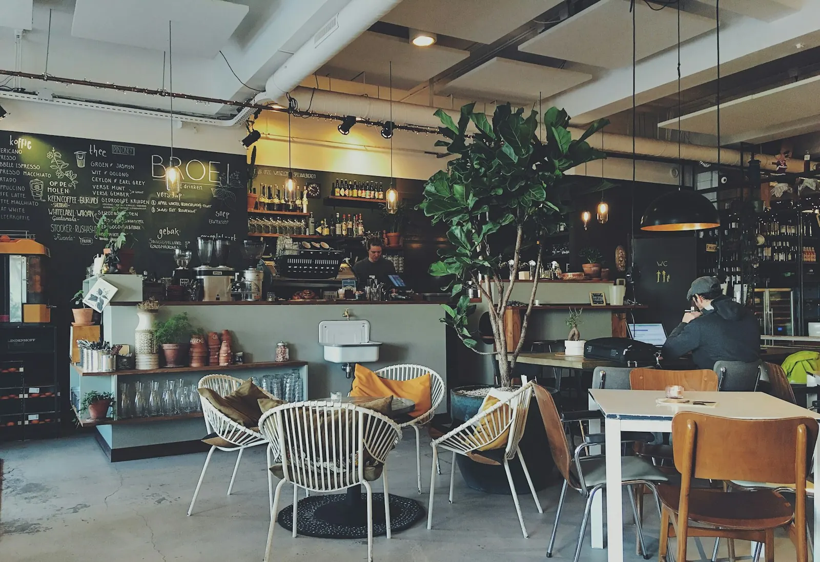 Brunch plates and coffee at a Bondi café
